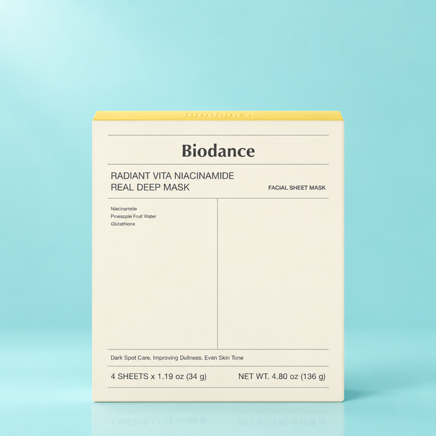 Набор гидрогелевых масок для сияния кожи с ниацинамидом BIODANCE, 34 г * 4 шт